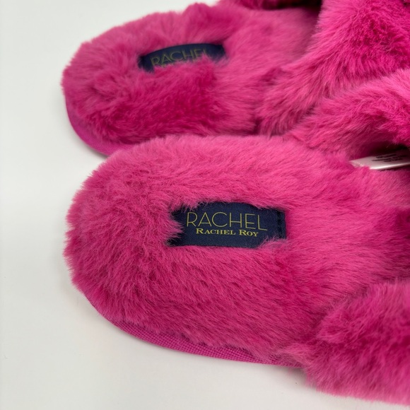 NWOT RACHEL ROY Plush Open Toe Slippers - Picture 4 of 5